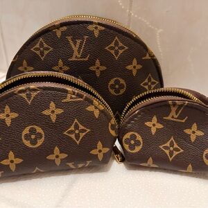 Monogram Half-Moon Pouch Set